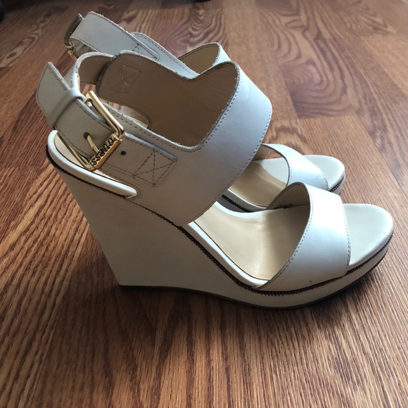 Guess Jazminn Wedge | Size 6.5 | White w/ Zipper - Picture 1 of 8